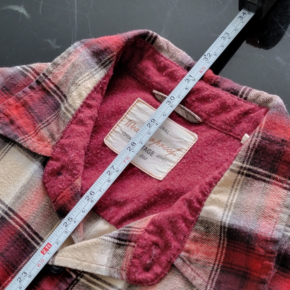 Weatherproof Vintage Mens Red Plaid Flannel Size XL Long Sleeve 100% Cotton - Picture 7 of 8